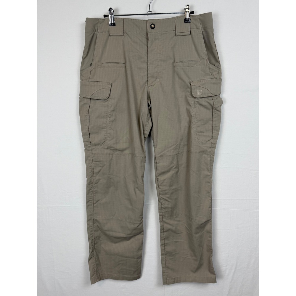 5.11 Tactical Men Cotton Blend Cargo Pants 34x30 Khaki Ripstop Multi-Pocket